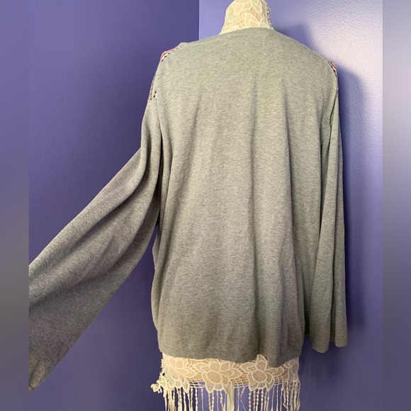 EUC Tommy Hilfiger Gray Fair Isle Sweater V Neck Plus Size 3x - Picture 5 of 9